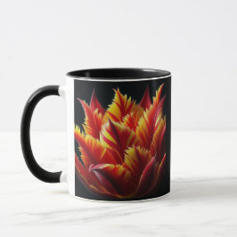 Papagei Tulip Blumenrot und Gelb Tasse