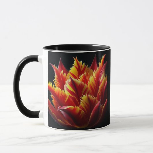 Papagei Tulip Blumenrot und Gelb Tasse (Links)