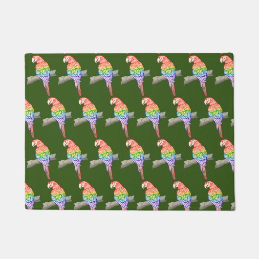Papagei-Türmatte grün Fußmatte (Vorderseite)
