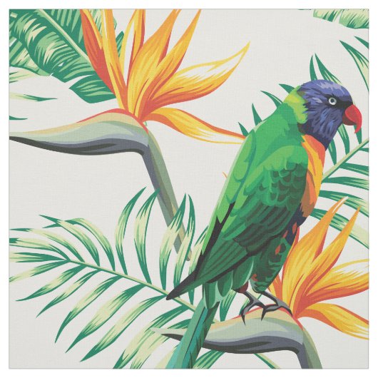 Papagei und Blume Stoff (Muster)