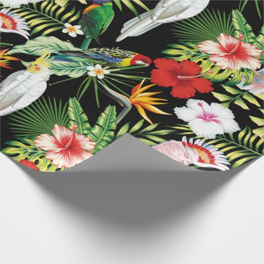 Papagei und Maca mit tropischen Pflanze Geschenkpapier (Ecke)