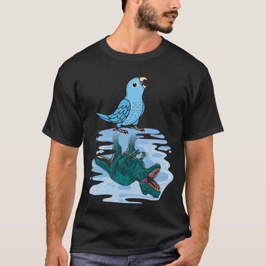 Papagei und Rex Reflection I Blauer Paprika T-Shirt (Vorderseite)