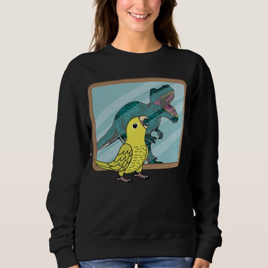 Papagei und Rex Reflektion I Gelber Paprika Sweatshirt (Vorderseite)