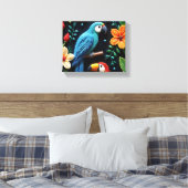 Papagei und Tukan in einem bedeckten Wald Leinwanddruck (Insitu (Schlafzimmer))