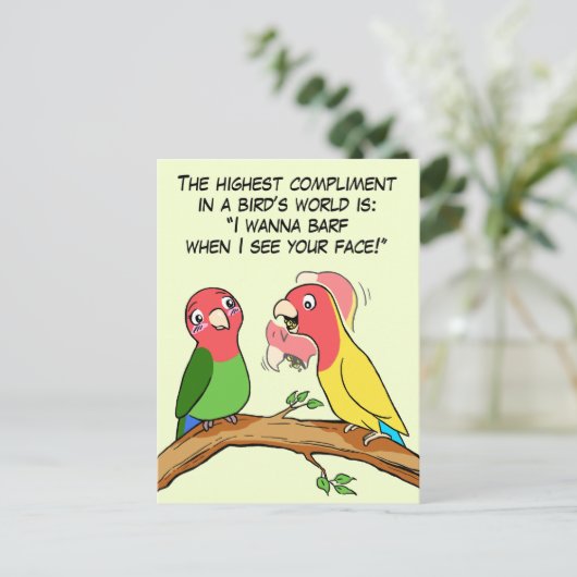Papagei und Vogelart in Liebe Postkarte (Stehend Vorderseite)
