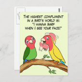 Papagei und Vogelart in Liebe Postkarte (Vorne/Hinten)
