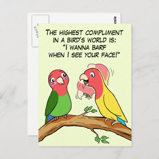 Papagei und Vogelart in Liebe Postkarte (Vorne/Hinten)