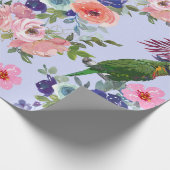 Papagei unter den Blüten Geschenkpapier (Ecke)