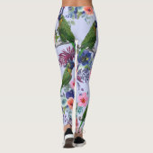 Papagei unter den Blüten Leggings (Rückseite)