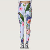 Papagei unter den Blüten Leggings (Vorderseite)