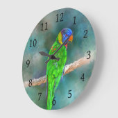 Papagei-Vogel 80 Große Wanduhr (Winkel)