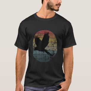 Papagei Vogel Vintage abgenutzt Retro Stil Silhoue T-Shirt