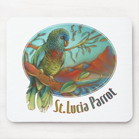 Papagei von St Lucia Mousepad (Vorne)