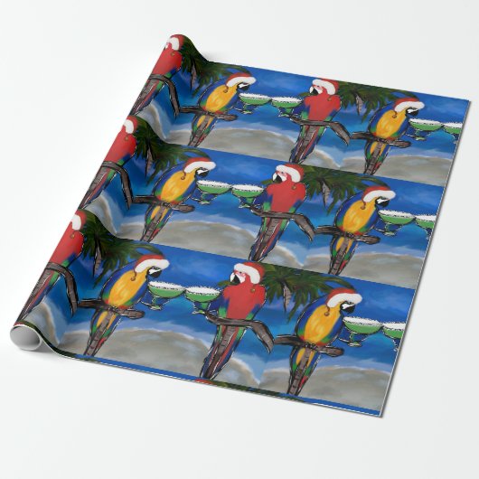 PAPAGEI WEIHNACHTSMANN GESCHENKPAPIER (Ungerollt)