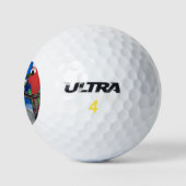 Papagei Weihnachtsmann Golfball (Logo)