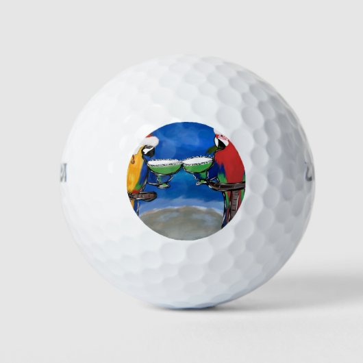 Papagei Weihnachtsmann Golfball (Vorderseite)