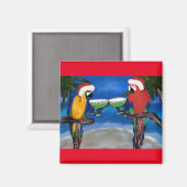 Papagei Weihnachtsmann Magnet (Vorderseite/Rückseite)
