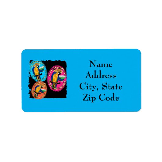 Papageien Adressaufkleber (Vorne)