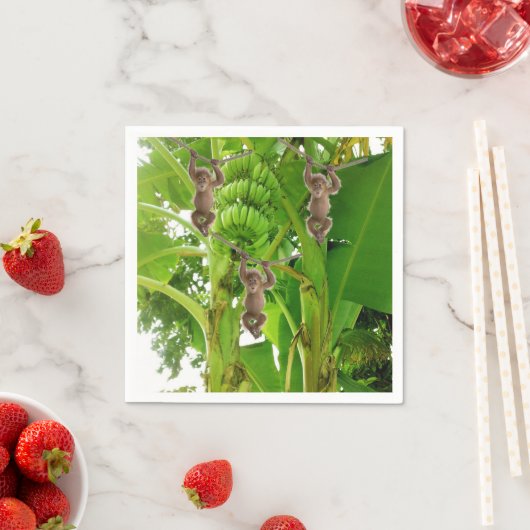 Papageien, Affen, Bananenbaum Serviette (Beispiel)