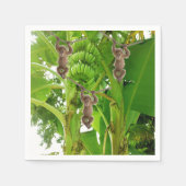 Papageien, Affen, Bananenbaum Serviette (Vorderseite)