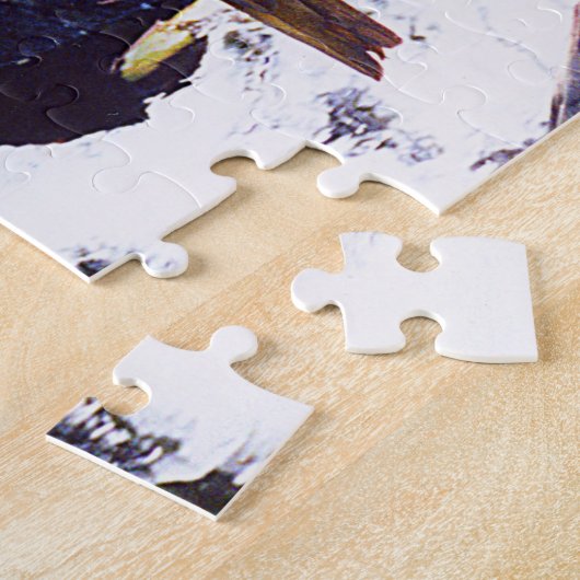 Papageien auf Zweig mit Teich, Felsen, Blume Puzzle (Seite)