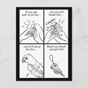 Papageien beißen postkarte