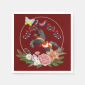 Papageien, Blume der Pferdeblume Schmetterling Serviette (Vorderseite)