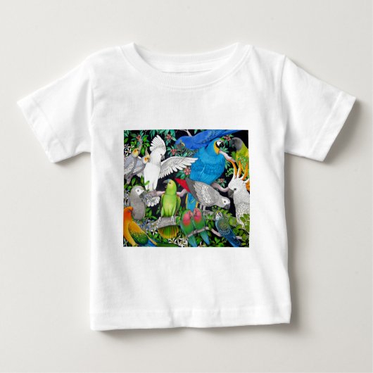 Papageien der Welt Baby T-shirt (Vorderseite)