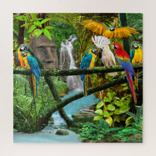 PAPAGEIEN DES VERSTECKTEN Dschungels Puzzle