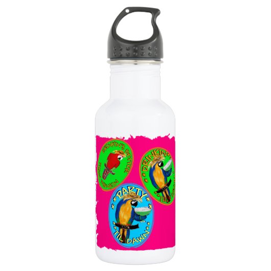 PAPAGEIEN EDELSTAHLFLASCHE (Vorderseite)
