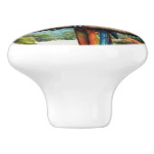 Papageien farbenfroh tropisch keramikknauf (Seitenansicht)