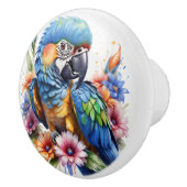 Papageien farbenfroh tropisch keramikknauf (Rechts)