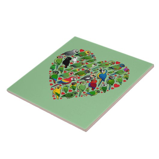 Papageien-Herz Fliese (Seite)