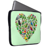 Papageien-Herz Laptopschutzhülle (Vorne Rechts)