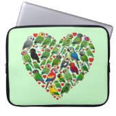 Papageien-Herz Laptopschutzhülle (Vorderseite)