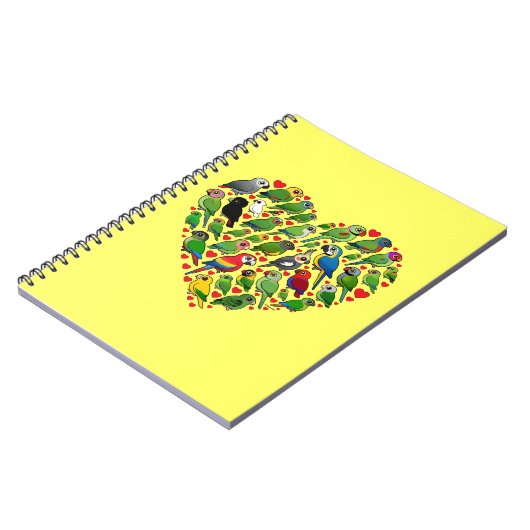 Papageien-Herz Notizblock (Linke Seite)