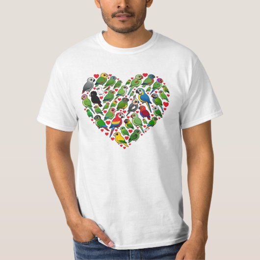 Papageien-Herz T-Shirt (Vorderseite)