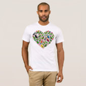 Papageien-Herz T-Shirt (Vorne ganz)