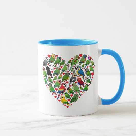 Papageien-Herz Tasse (Rechts)