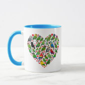 Papageien-Herz Tasse (Links)
