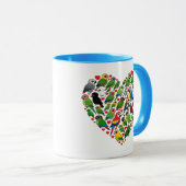 Papageien-Herz Tasse (VorderseiteRechts)