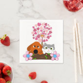 Papageien, Hunde, die blühen Serviette (Beispiel)