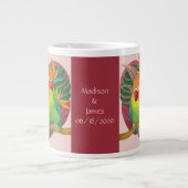 Papageien im Herzen; Personalisierung von Namen/Ju Jumbo-Tasse (Vorderseite)