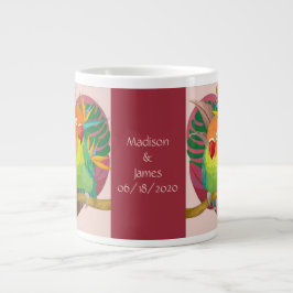 Papageien im Herzen; Personalisierung von Namen/Ju Jumbo-Tasse