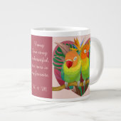 Papageien im Herzen; unsere Liebe ist mein Lieblin Jumbo-Tasse (Vorderseite Rechts)