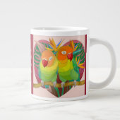 Papageien im Herzen; unsere Liebe ist mein Lieblin Jumbo-Tasse (Rechts)