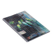 Papageien im Käfig-Notebook Notizblock (Rechte Seite)