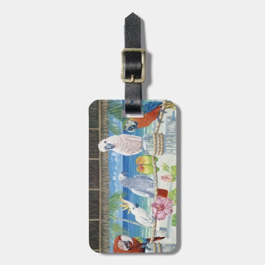 Papageien im Paradies Gepäckanhänger (Vorderseite vertikal)