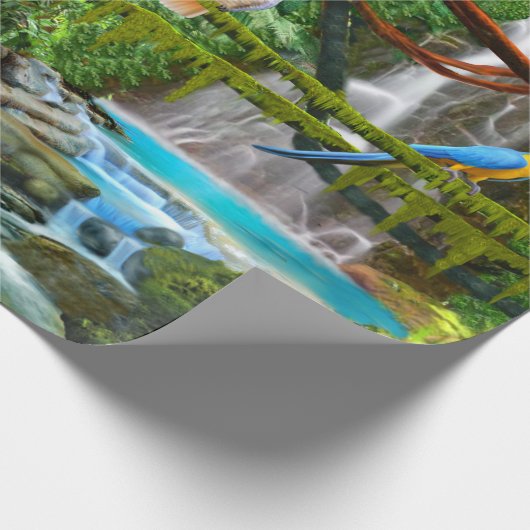 PAPAGEIEN IM PARADIES GESCHENKPAPIER (Ecke)