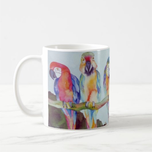 Papageien im Paradies Kaffeetasse (Links)